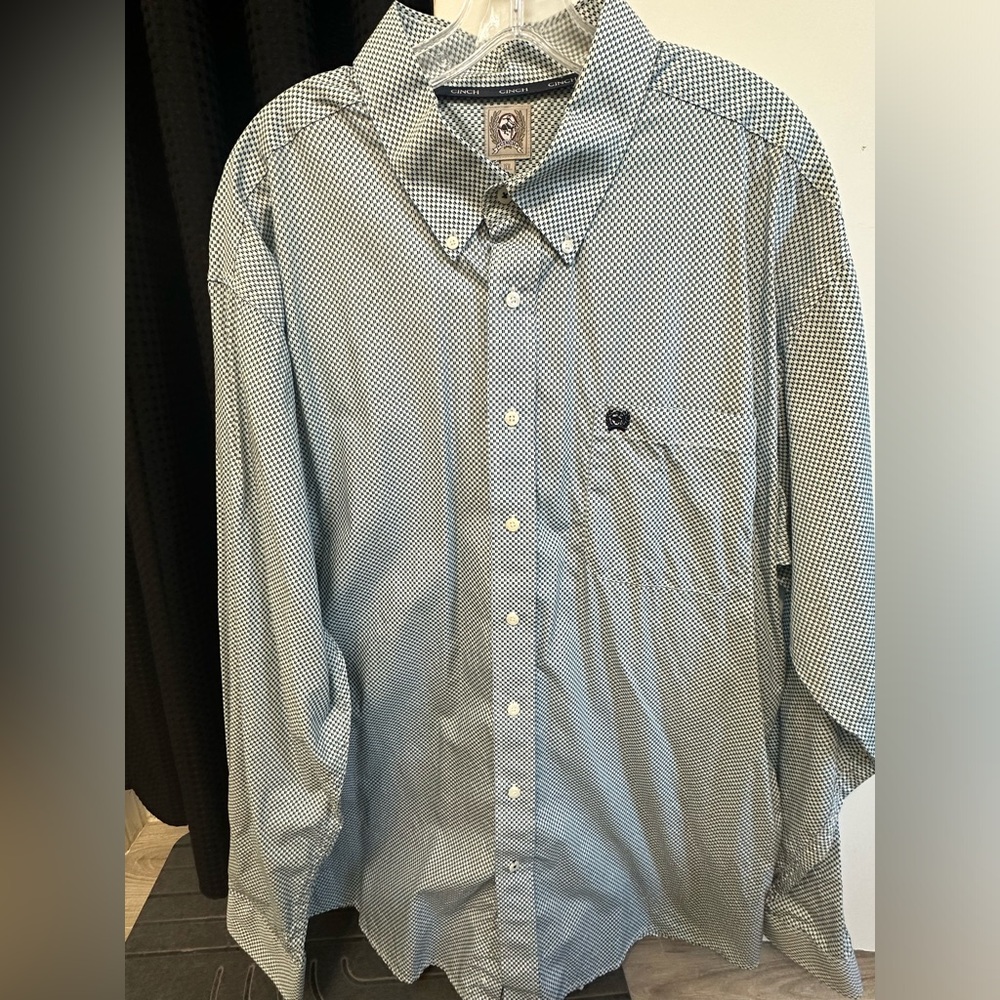 Men's Black and White Checkered Shirt